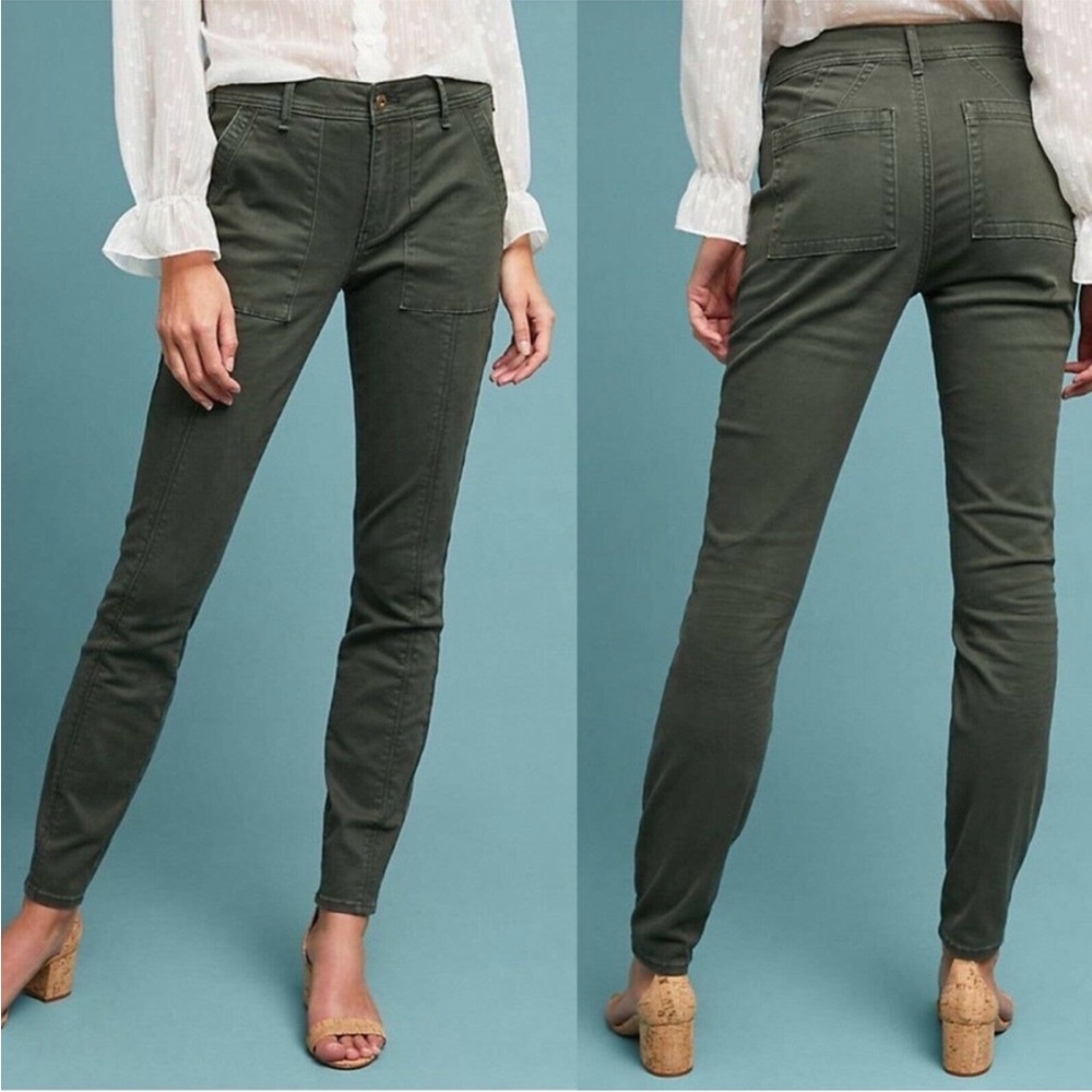 Anthropologie Jefferson Slim Utility Pants in Holly (Army Green) size 26